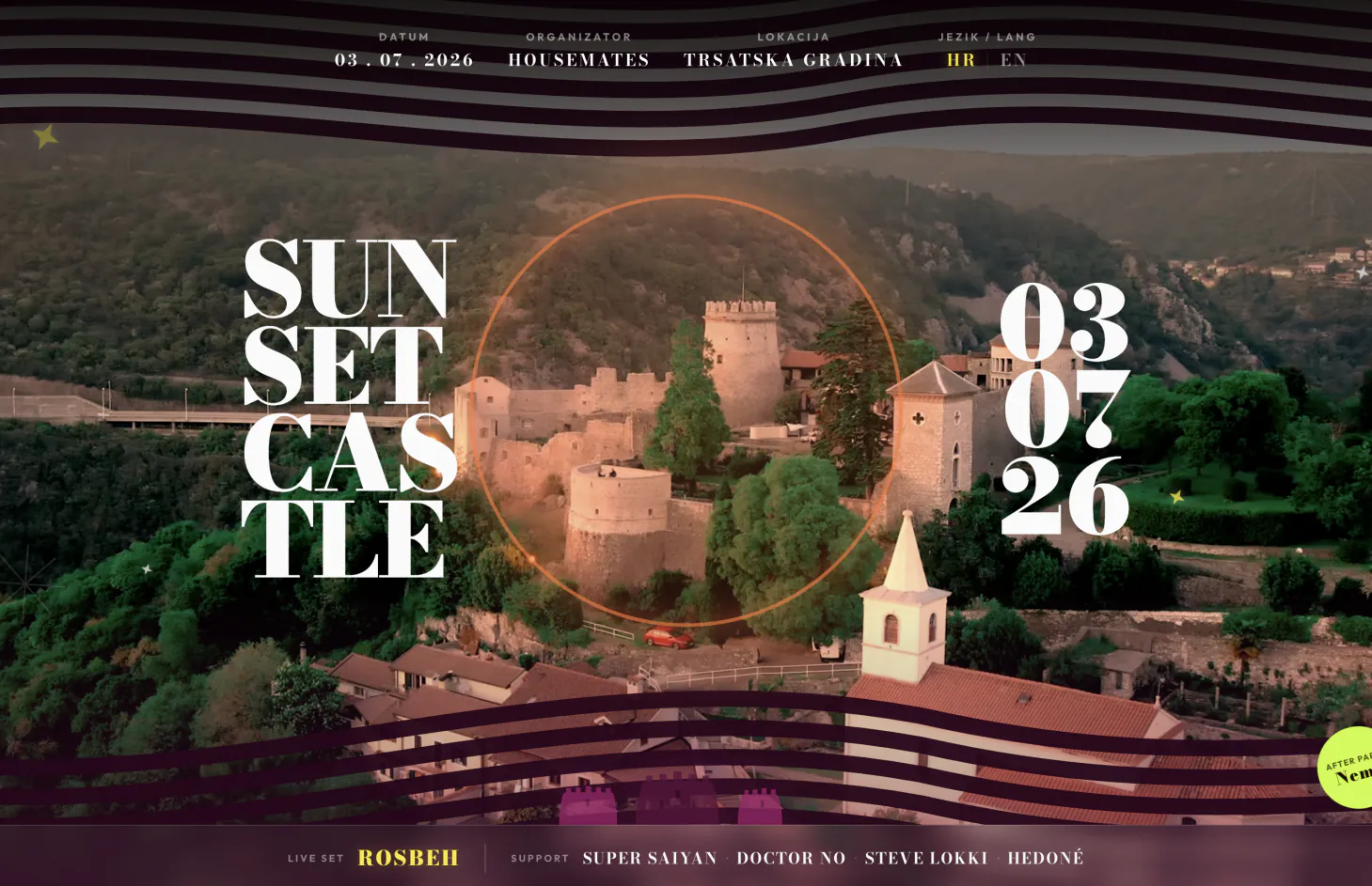 Web stranica Sunset Castle